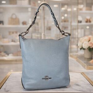 Coach Abby Hobo Baby Blue Duffle Shoulder Leather Bag Rehab‎